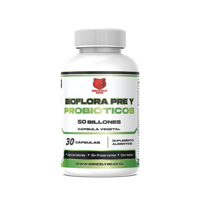 Bioflora Prebiotico Probiotico Grizzly Bear 30 Cápsulas